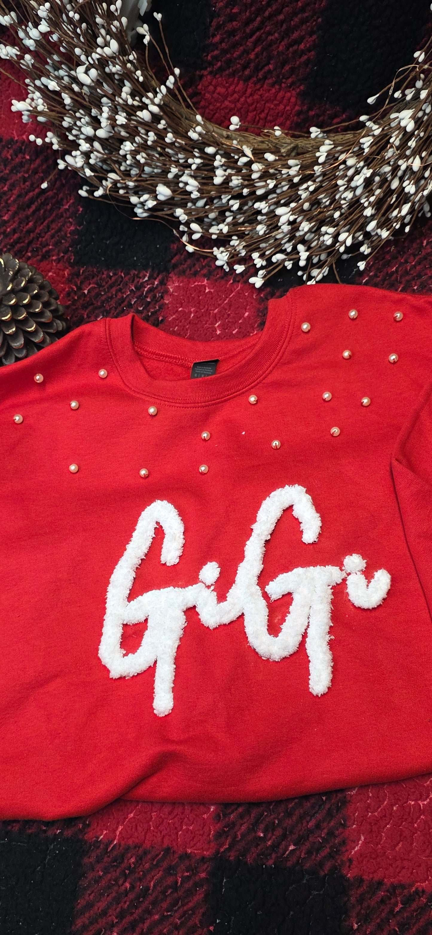 Personalized Chenille Yarn Sweatshirt