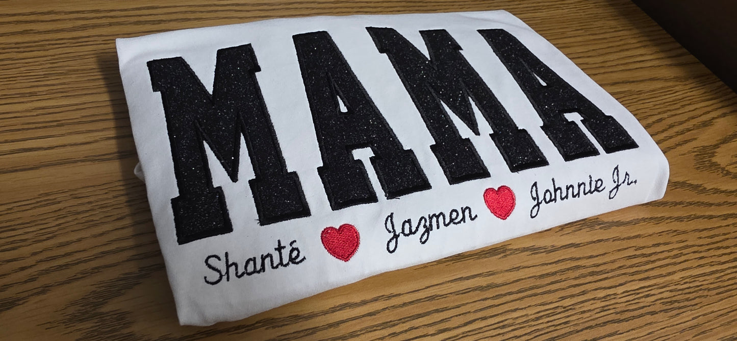 MAMA Embroidered T Shirt