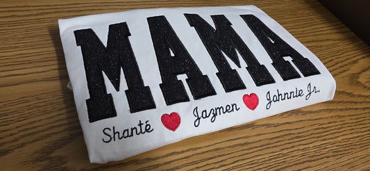 MAMA Embroidered T Shirt