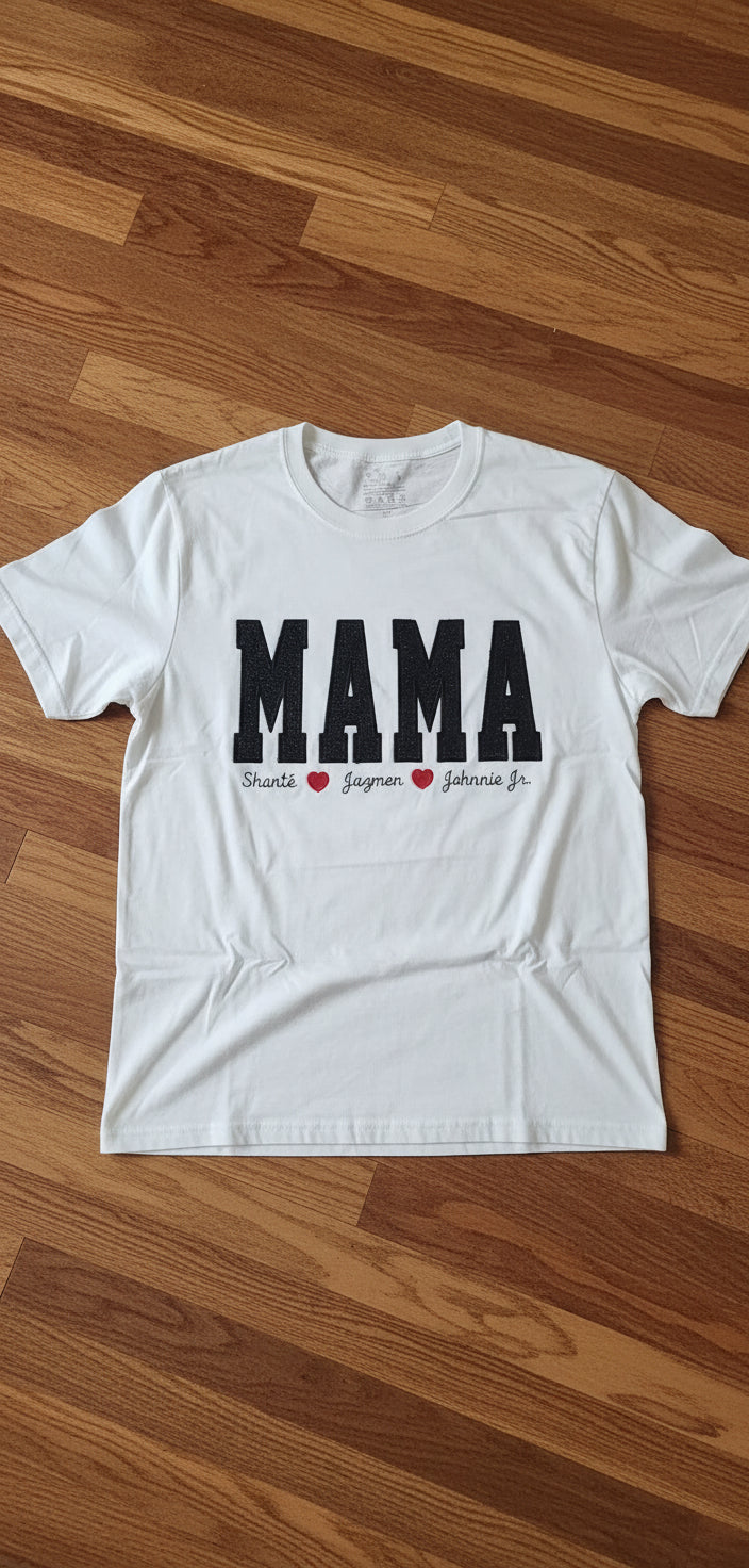 MAMA Embroidered T Shirt